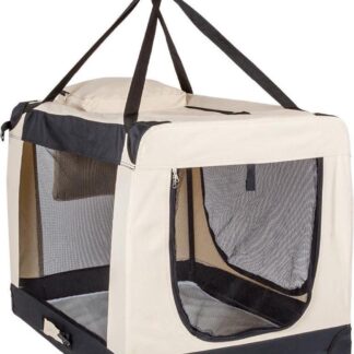 Topmast® Nylon Hundetransportbox - Faltbar Beige