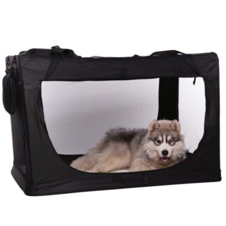 Topmast® Nylon Hundetransportbox - Faltbar Schwarz